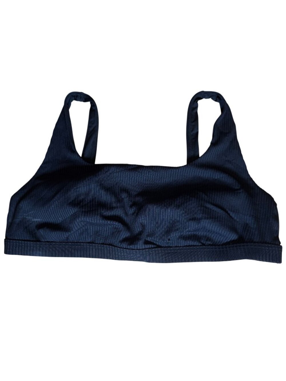 Madewell NP865 Black Ribbed Square Neck Bikini Top Size 3X NWT